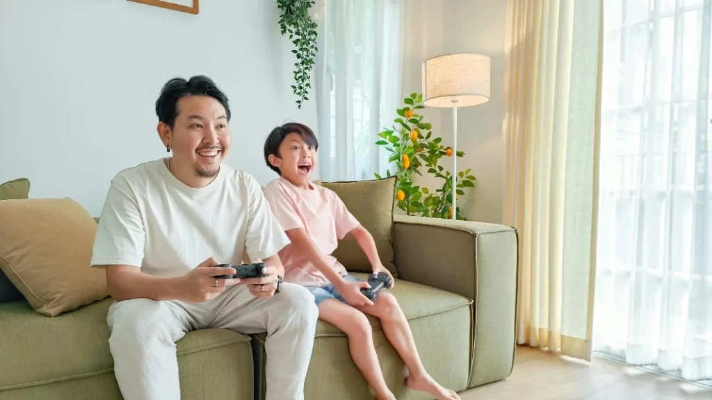 Father and child gaming