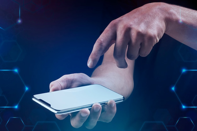 a man holding a smartphone