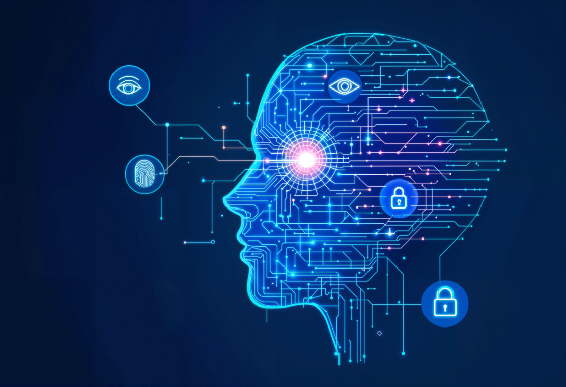 A 3D image of a human face