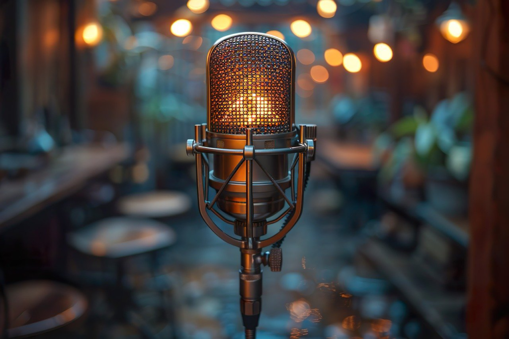 Mircrophone on a stand